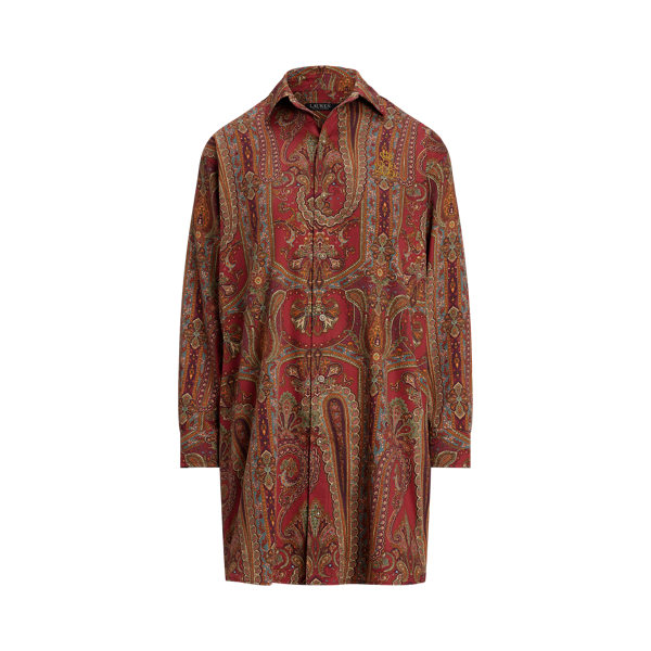 Red Paisley Paisley Sateen Sleep Shirt Lauren 2