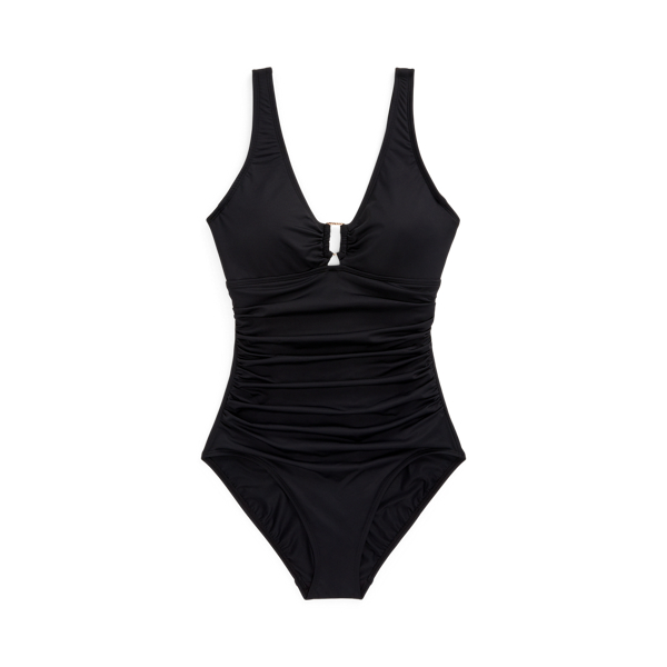 Shirred Ring-Front One-Piece