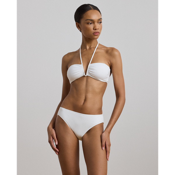 White Einfarbige Hipster-Bikinihose Lauren 1