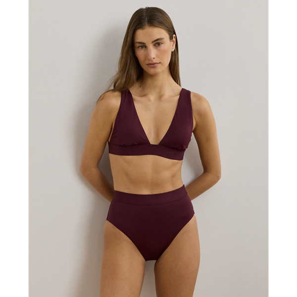 Claret Solid High-Waisted Bikini Bottom Lauren 1