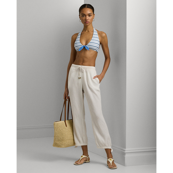 Pantalon de plage ajustable en gaze