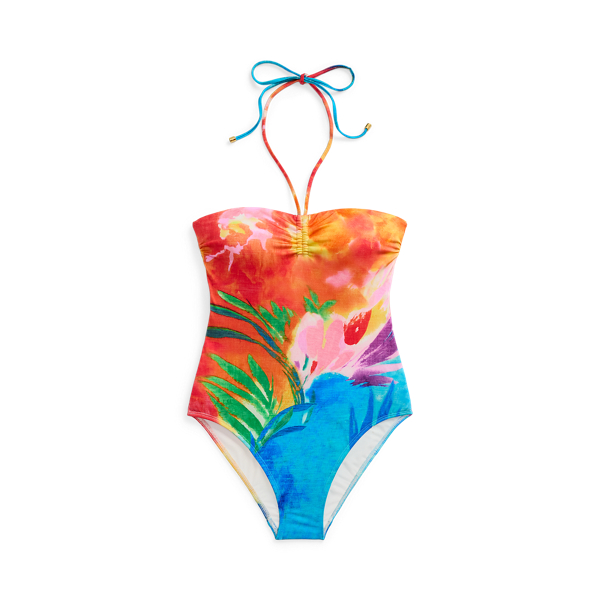 Ralph lauren bandeau one piece swimsuit hotsell