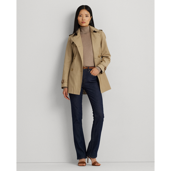 Trench in misto cotone con cintura Lauren in Color cuoio betulla 4