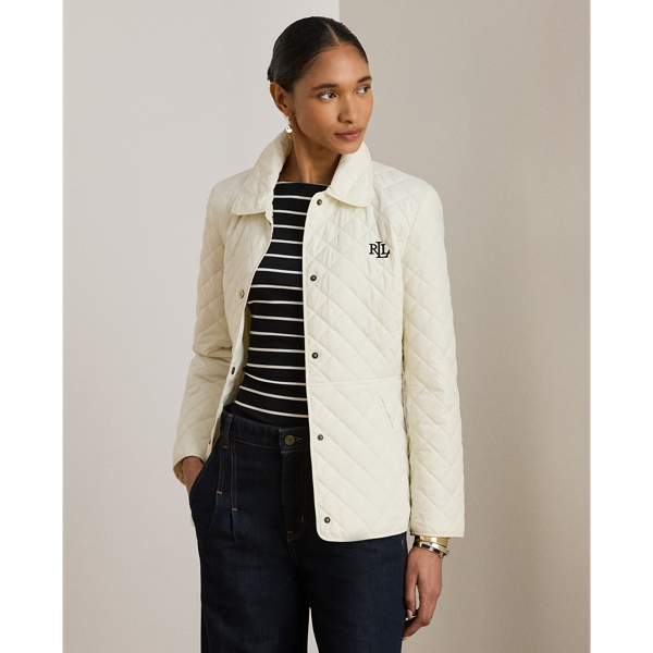 White Diamond-Quilted Jacket Lauren 8