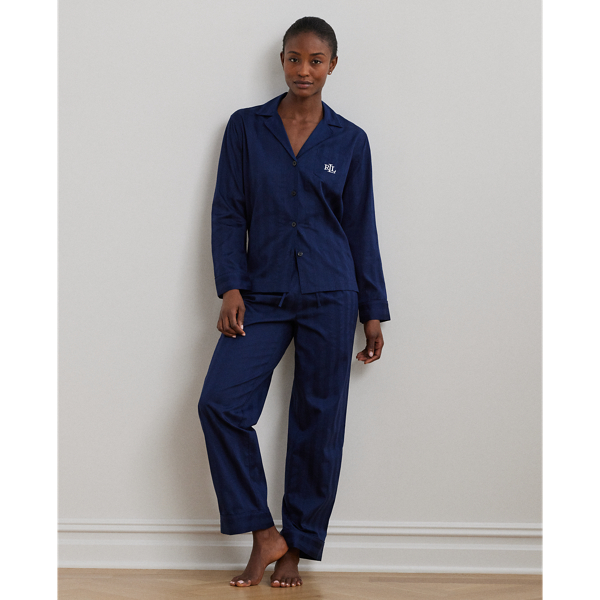 Pyjama à rayures ombrées en coton