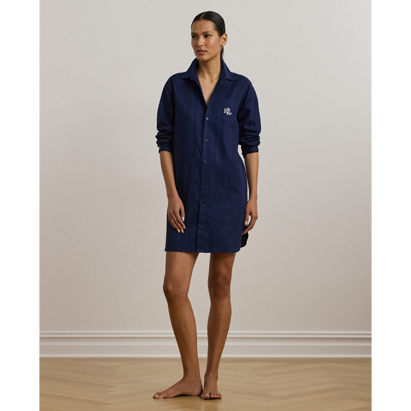 Chemise de nuit rayures ombrées en coton