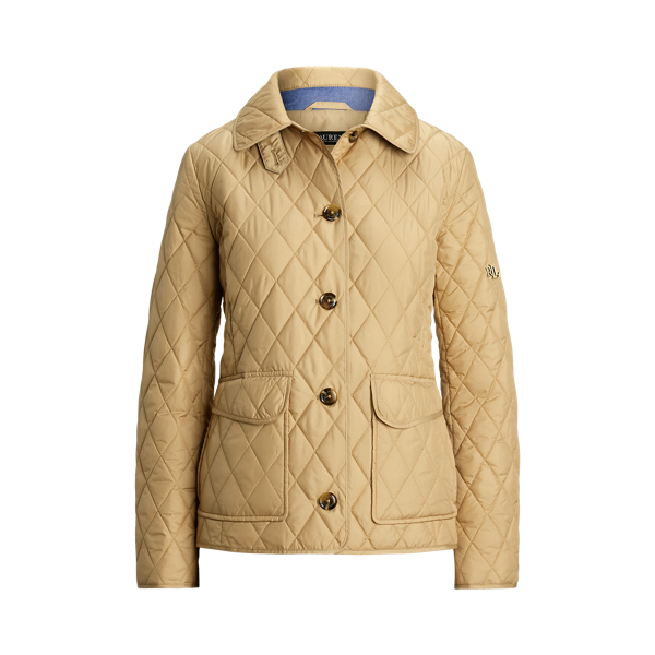 Faux-Leather-Trim Crest-Patch Jacket