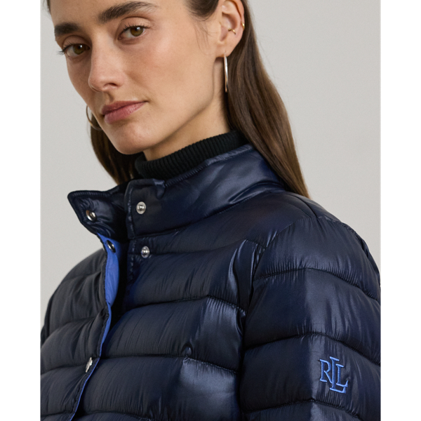 Metallic Quilted Puffer Coat