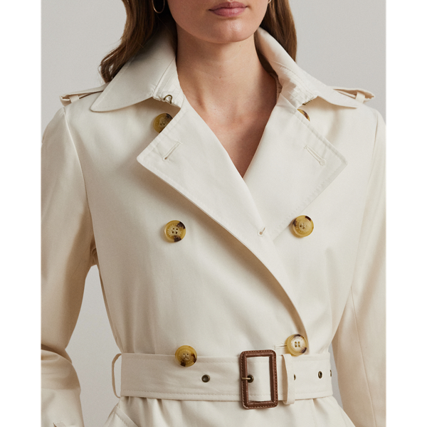 Double-Breasted Cotton-Blend Trench Coat