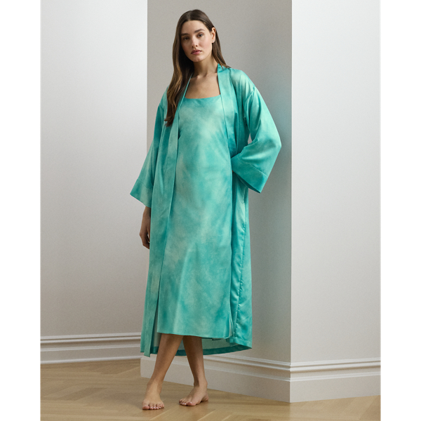 Chemise de nuit satin à motif décoloré