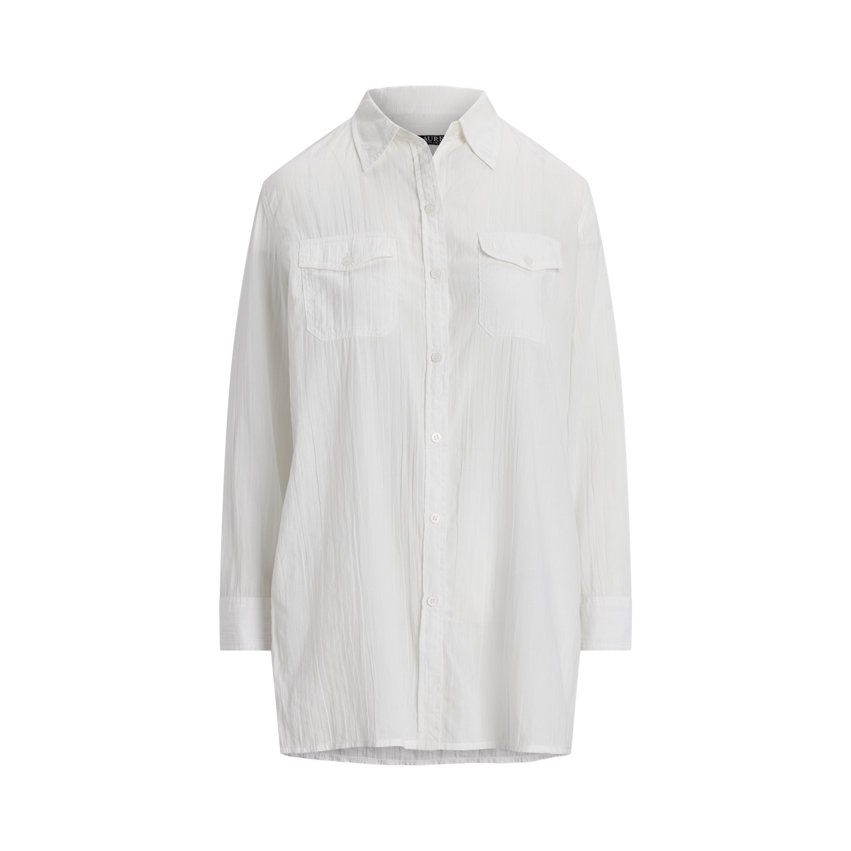 体型カバー Ralph Lauren コットン キャンプシャツ カバーアップ Crushed Cotton Camp Shirt Cover-Up