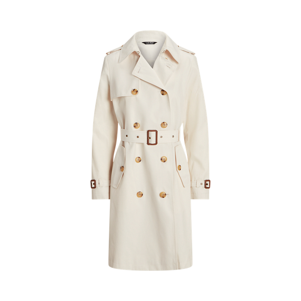 Double-Breasted Cotton-Blend Trench Coat