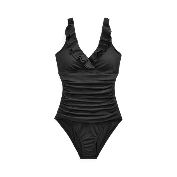 Ruffle-Trim Surplice One-Piece Lauren 1