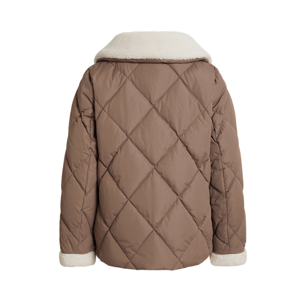 Faux Fur Trim Quilted Down Coat
