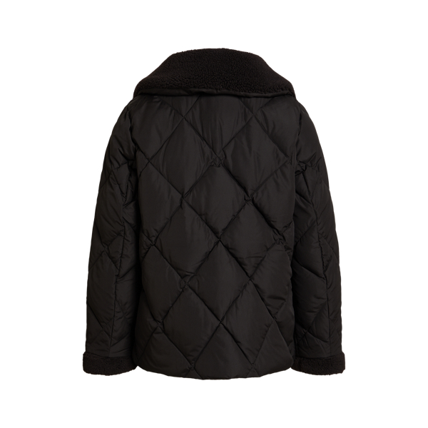 Faux Fur Trim Quilted Down Coat