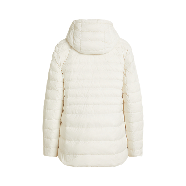 Hooded Channel Quilted Down Coat