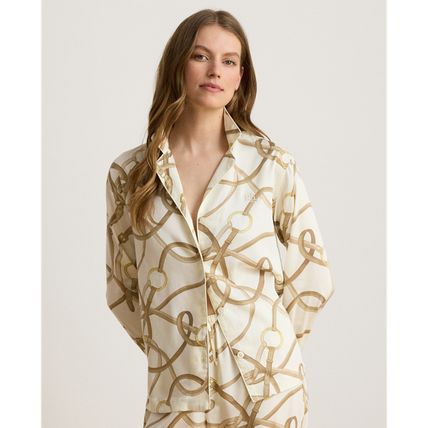 Belting-Print Sateen Sleep Set