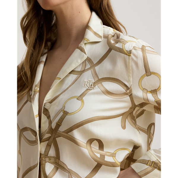 Belting-Print Sateen Sleep Set