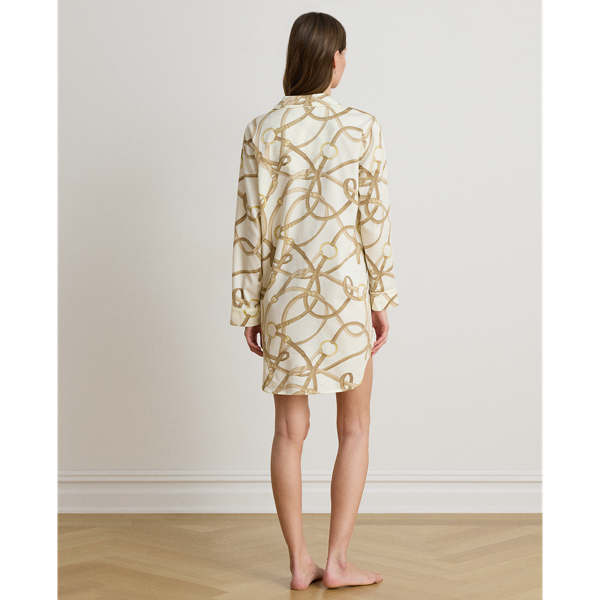 Chemise de nuit &agrave; motif brides satinette