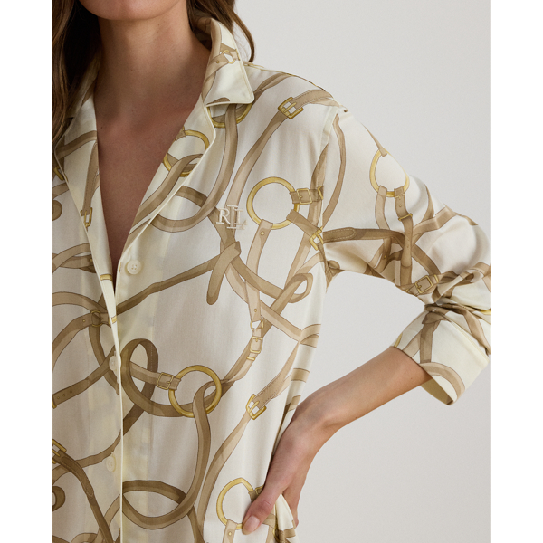 Chemise de nuit &agrave; motif brides satinette