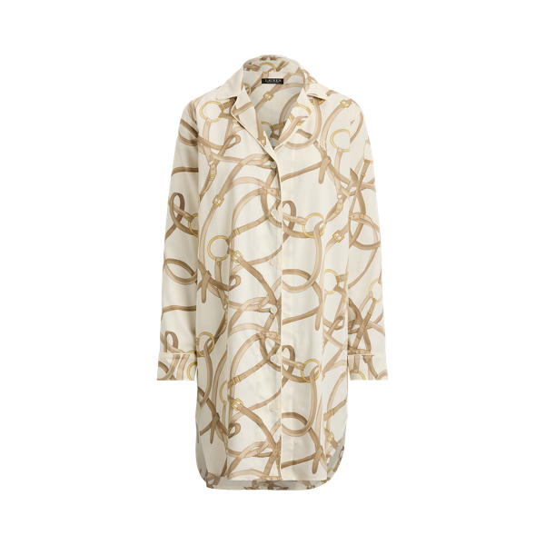 Chemise de nuit &agrave; motif brides satinette