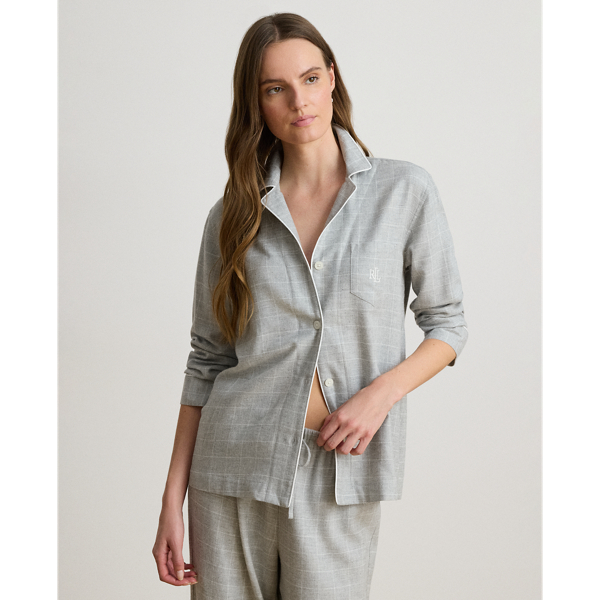Windowpane Brushed Twill Sleep Set
