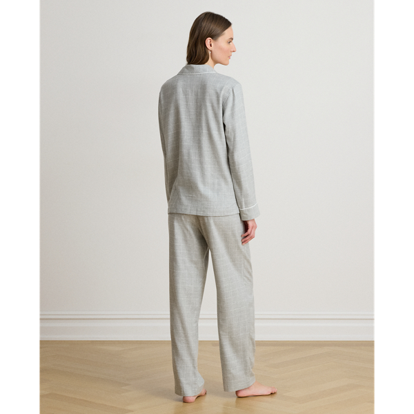 Windowpane Brushed Twill Sleep Set