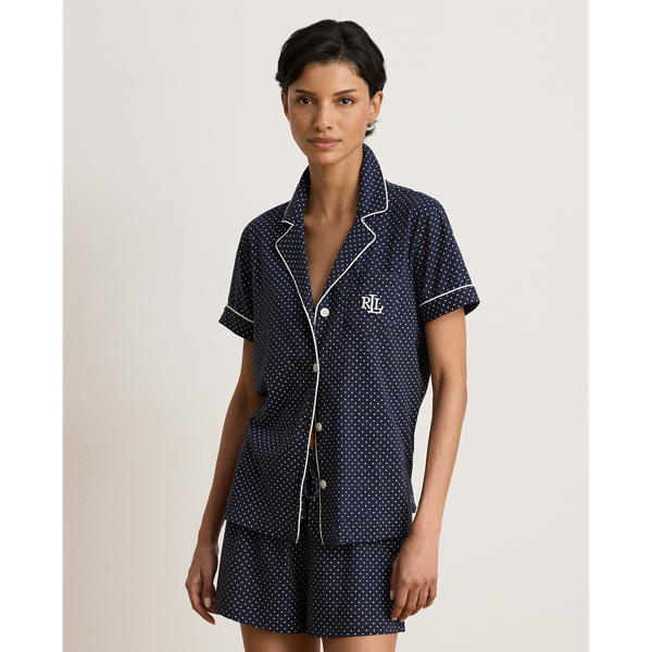 Pyjama short en jersey de coton &agrave; pois