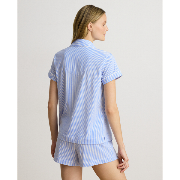 Kurzer Jersey-Pyjama mit Karomuster
