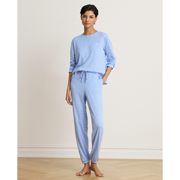 Pyjama jogger en interlock ray&eacute;