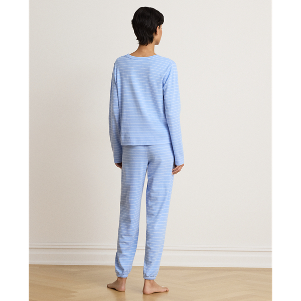 Pyjama jogger en interlock ray&eacute;
