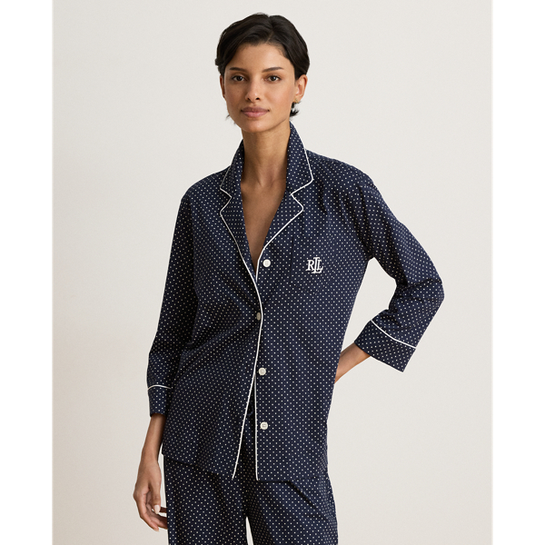 Pyjama capri en jersey de coton &agrave; pois