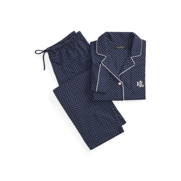 Pyjama capri en jersey de coton &agrave; pois