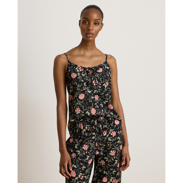 Pyjama caraco en linon fleuri