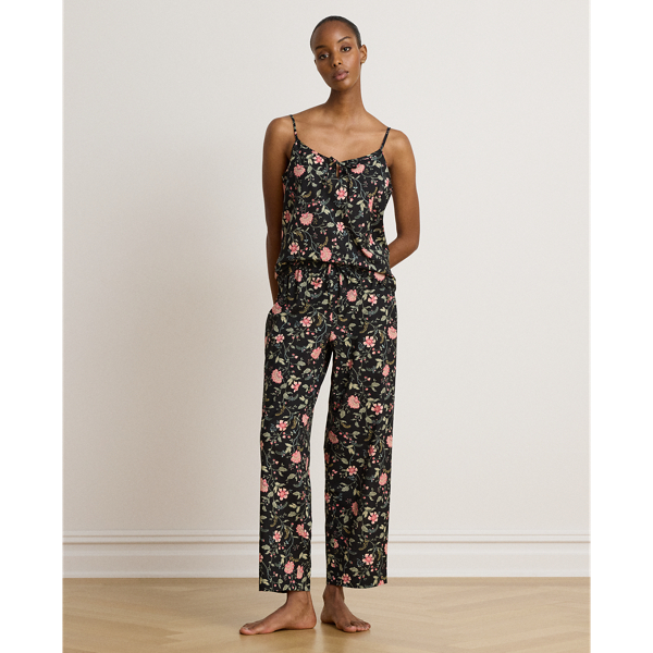 Pyjama caraco en linon fleuri