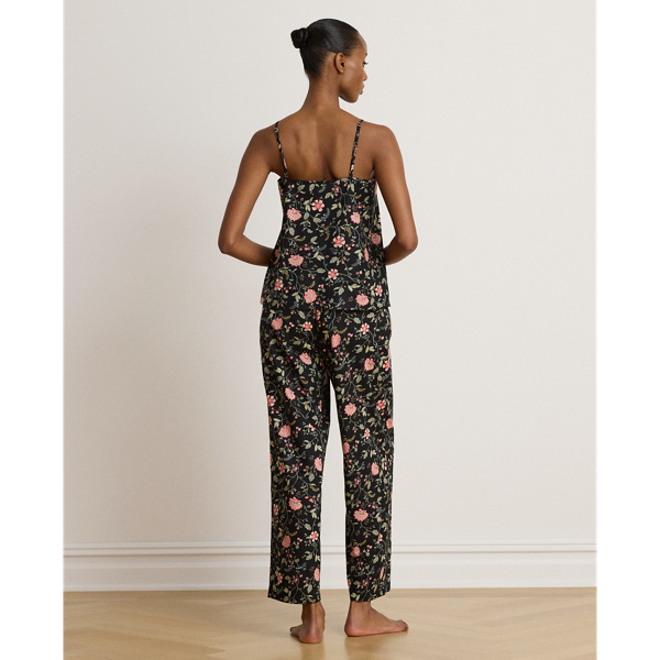 Pyjama caraco en linon fleuri