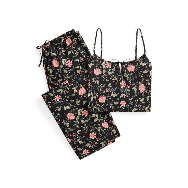 Pyjama caraco en linon fleuri