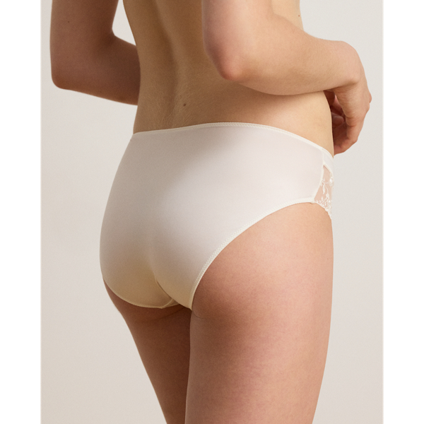 Cueca midi de cetim e malha bordada