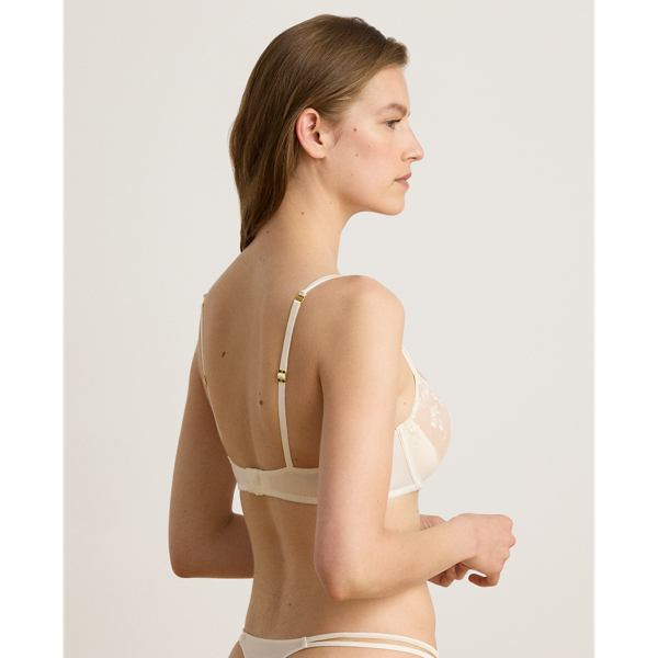 Soutien-gorge brod&eacute; en piqu&eacute; et satin