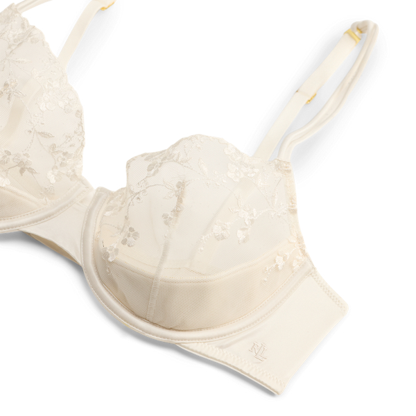 Soutien-gorge brod&eacute; en piqu&eacute; et satin