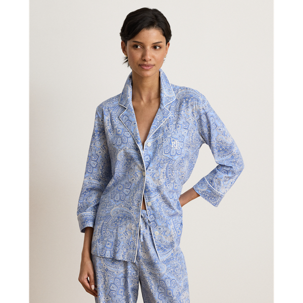 Pyjama capri &agrave; motif cachemire
