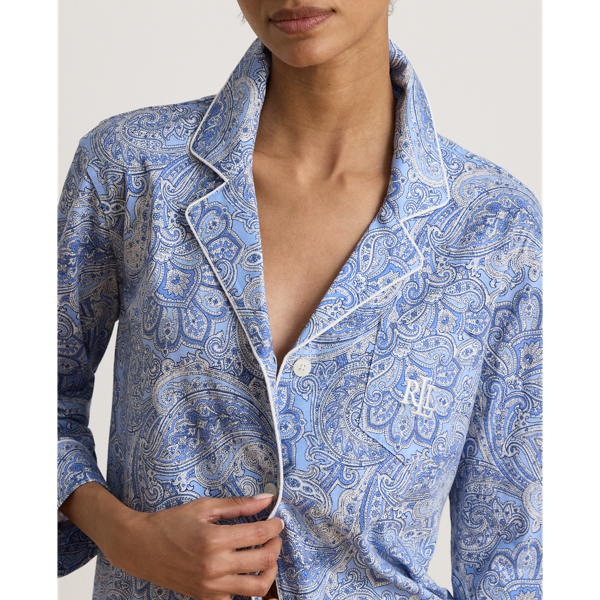Pyjama capri &agrave; motif cachemire