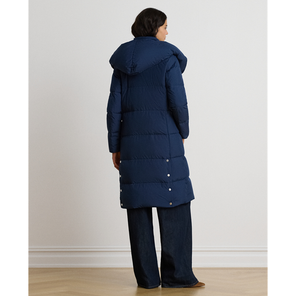 Oversize-Collar Quilted Down Coat