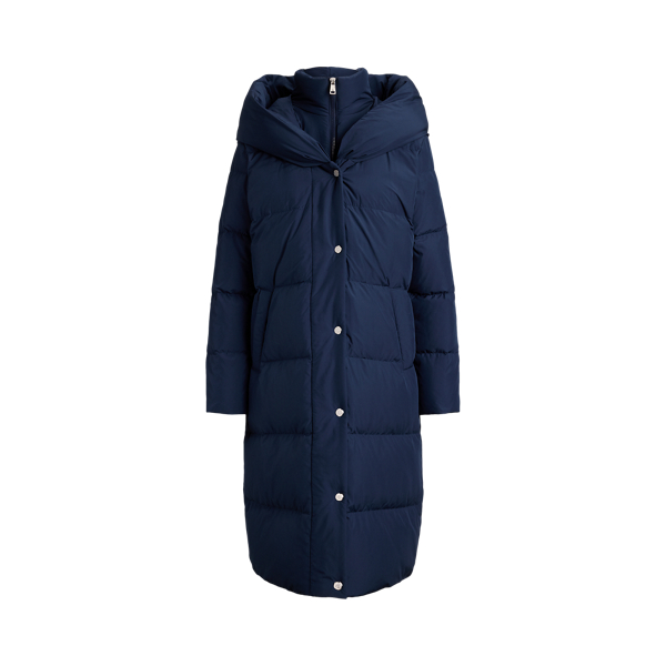 Oversize-Collar Quilted Down Coat