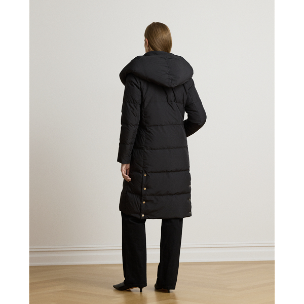 Oversize-Collar Quilted Down Coat