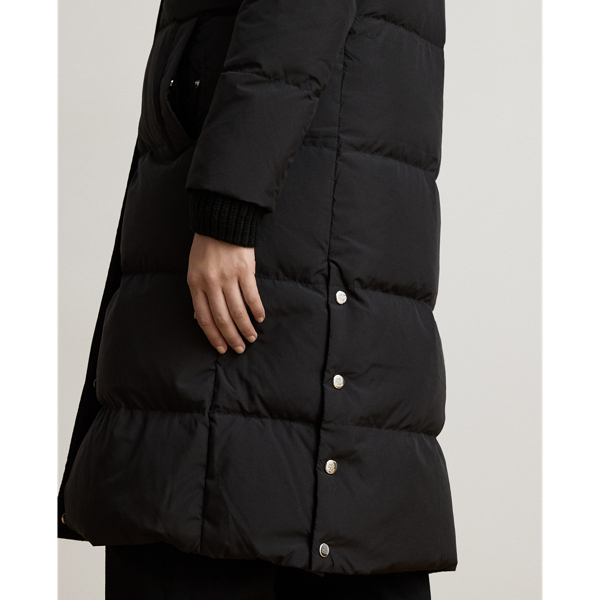 Oversize-Collar Quilted Down Coat