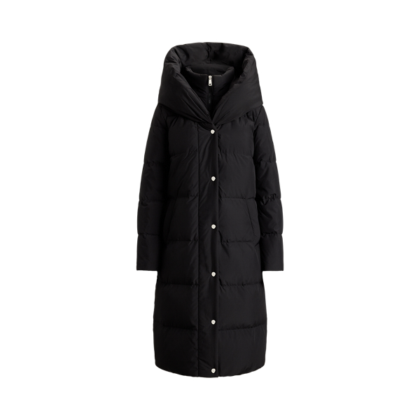 Oversize-Collar Quilted Down Coat