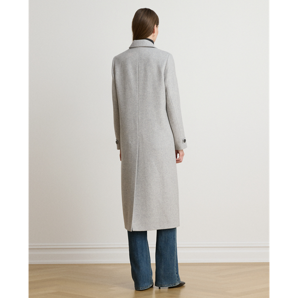 Cream Grey Herringbone Herringbone Reefer Coat Lauren 5