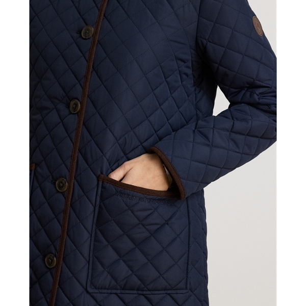 Faux-Shearling-Trim Quilted Jacket