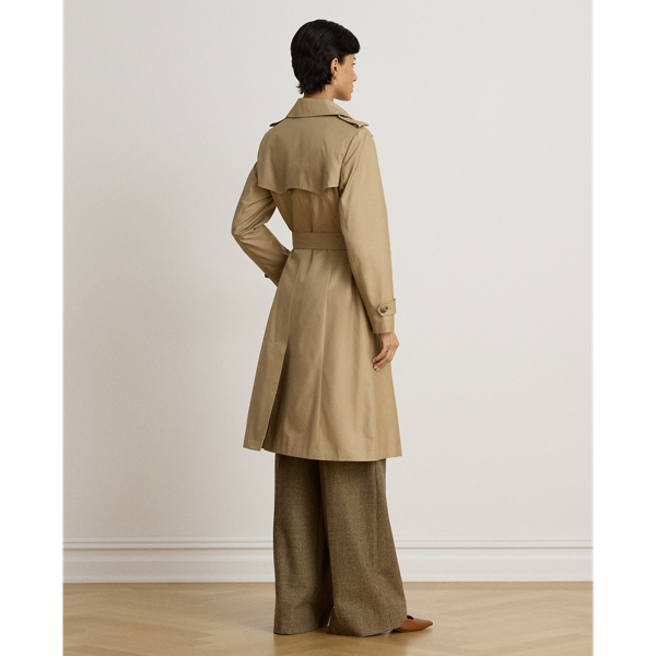 Sand Double-Breasted Cotton-Blend Trench Coat Lauren 5